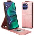 Motorola Edge 60 Stylus Vertical Flip Case with Stand - Rose Gold