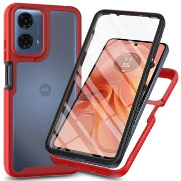 Motorola Moto E14/G24/G04/G04s 360 Protection Series Case - Red / Clear