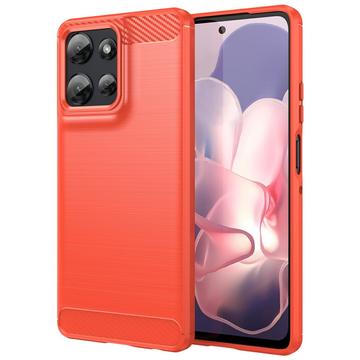 Motorola Moto G Power (2025) Pouzdro z Kartáčovaného TPU - Uhlíkové Vlákno