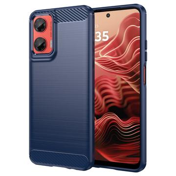 Motorola Moto G35 Pouzdro z Kartáčovaného TPU - Uhlíkové Vlákno