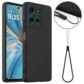 Tekuté silikonové pouzdro pro Motorola Moto G75 – kompatibilní s MagSafe – Černé