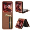 Motorola Razr 60 Ultra FlexCard Carbon Fiber Style Case with Card Slots - Brown