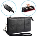 Multi -Slot Universal Hand & Pas Leather Bag - 6,5 " - černá