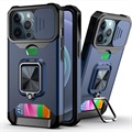 Multifunkční 4-in-1 iPhone 13 Pro Hybrid pouzdro-Navy Blue