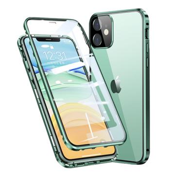 iPhone 11 Magnetické Pouzdro s Temperovaným Sklem - Zelená