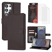Samsung Galaxy S25 Ultra MyTPhone CardMate Leather Wallet Case - Dark Brown
