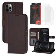 iPhone 12/12 Pro MyTPhone CardMate Leather Wallet Case - Dark Brown