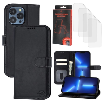 iPhone 13 Pro Max/12 Pro Max MyTPhone CardMate Leather Wallet Case - Black