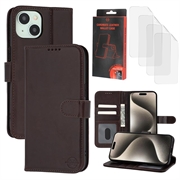iPhone 15 Plus/14 Plus MyTPhone CardMate Leather Wallet Case - Dark Brown
