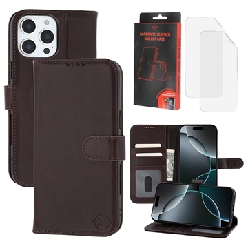 iPhone 16 Pro MyTPhone CardMate Leather Wallet Case - Dark Brown