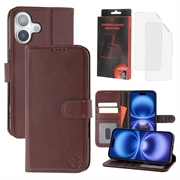 iPhone 17 MyTPhone CardMate Leather Wallet Case - Dark Brown