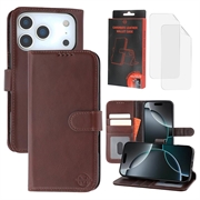 iPhone 17 Pro Max MyTPhone CardMate Leather Wallet Case - Dark Brown