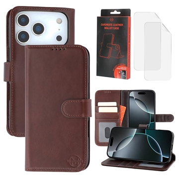 iPhone 17 Pro Max MyTPhone CardMate Leather Wallet Case - Dark Brown