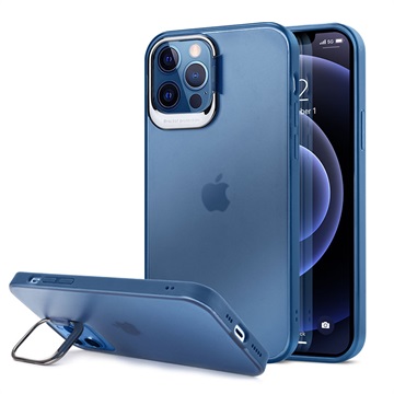 Hybridní pouzdro pro iPhone 12/12 s skrytým stonkem - modrá