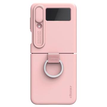 Nillkin CamShield Silky Samsung Galaxy Z Flip4 Silikonové Pouzdro - Růžový