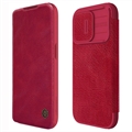 iPhone 15 Pro Max Nillkin Qin Pro Flip Pouzdro - Červené
