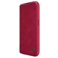 Nillkin Qin Pro iPhone 15 Pro Flip Case - Červené