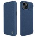 Série Nillkin Qin Pro iPhone 14 Flip Case - Modrý