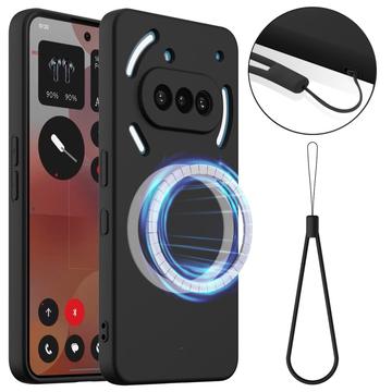 Tekuté silikonové pouzdro pro Nothing Phone (3a) – kompatibilní s MagSafe – Černé