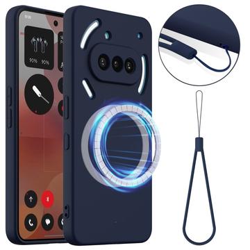 Tekuté silikonové pouzdro pro Nothing Phone (3a) – kompatibilní s MagSafe – Tmavě modrá