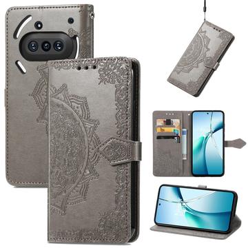 Nothing Phone (3a) Série Mandala Peněženka - Šedá