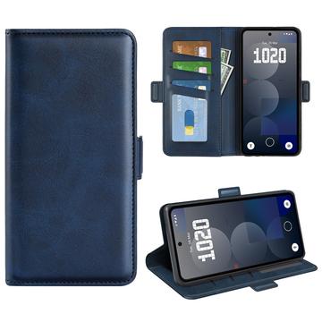 Nothing Phone (3a) Pro Wallet Case with Magnetic Closure - Calf Texture - Blue