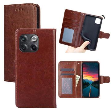 OnePlus 10T/Ace Pro Wallet Case with Magnetic Closure - Brown