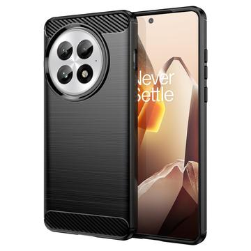 OnePlus 13 Pouzdro z Kartáčovaného TPU - Uhlíkové Vlákno - Černé