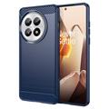 OnePlus 13 Pouzdro z Kartáčovaného TPU - Uhlíkové Vlákno - Modrý