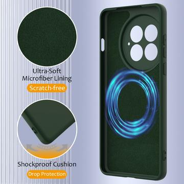 Tekuté silikonové pouzdro pro OnePlus 13 – kompatibilní s MagSafe – Tmavozelený