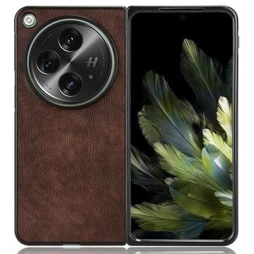 Oppo Find N3/OnePlus Open Potažené Plastové Pouzdro - Hnědý