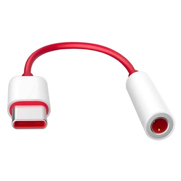 OnePlus USB -C / 3,5 mm kabelový adaptér - objem - červená / bílá