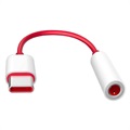 OnePlus USB -C / 3,5 mm kabelový adaptér - červená / bílá