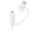 Combo kabel Samsung EP -DG930DWEGWW - USB -C & MicrousB - 1,5 m - bílá