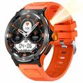 Outdoor-Style Waterproof Smartwatch KT76 w. Compass, Flashlight - 1.53" - Orange
