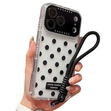 iPhone 17 Pro Max PC / TPU Cover with Lens Film & Strap - Polka Dot