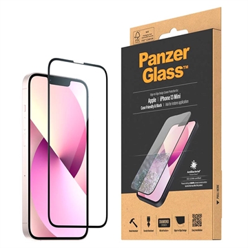 iPhone 13 Mini PanzerGlass AntiBacterial Ochranné Tvrzené Sklo na Displej - Case Friendly - Černý Okraj
