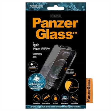 Ochranné tvrzené sklo iPhone 12/12 Pro PanzerGlass Case Friendly CamSlider - Černá hrana