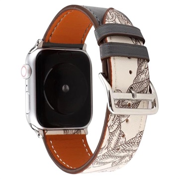Apple Watch Series 9/8/SE (2022)/7/SE/6/5/4/3/2/1 Vzor kožený popruh - 41 mm/40 mm/38 mm - černá