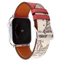 Apple Watch Series 11/10/9/8/SE 3/SE (2022)/7/SE/6/5/4/3/2/1 Vzor kožený popruh - 42mm/41mm/40mm/38mm - červená