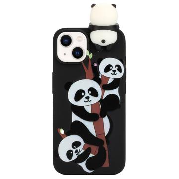 Řada 3D Figurek iPhone 14 TPU Pouzdro - Rodinka Panda