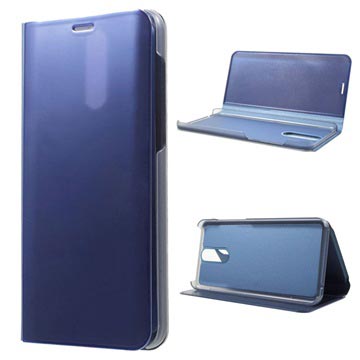 Luxusní série Zrcadlový pohled Huawei Mate 10 Lite Flip Case - Blue