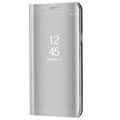 Huawei Mate 10 Luxury Mirror View Flip Case - stříbro