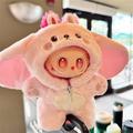 Plush Animal Themed Hooded Jumpsuit for Labubu Doll 17cm
