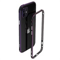 Polární světla styl iPhone 12 Mini Metal Bumper (Otevřená krabice - Vynikající) - černá / fialová