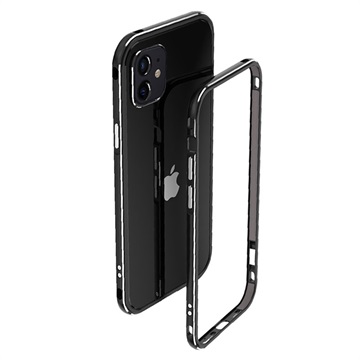 Polární světla styl iPhone 12 Mini Metal Bumper - Black / Silver