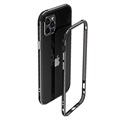 Polární světla styl iPhone 12 Pro Metal Bumper - Černá / stříbrná