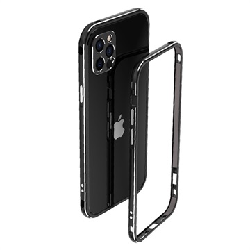 Polární světla styl iPhone 12 Pro Metal Bumper - Černá / stříbrná