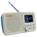 Přenosný Rádio a Bluetooth reproduktor C10 (Otevřený box vyhovující) - bílá / modrá