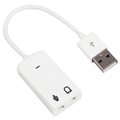 Přenosná externí USB zvuková karta - Bílá